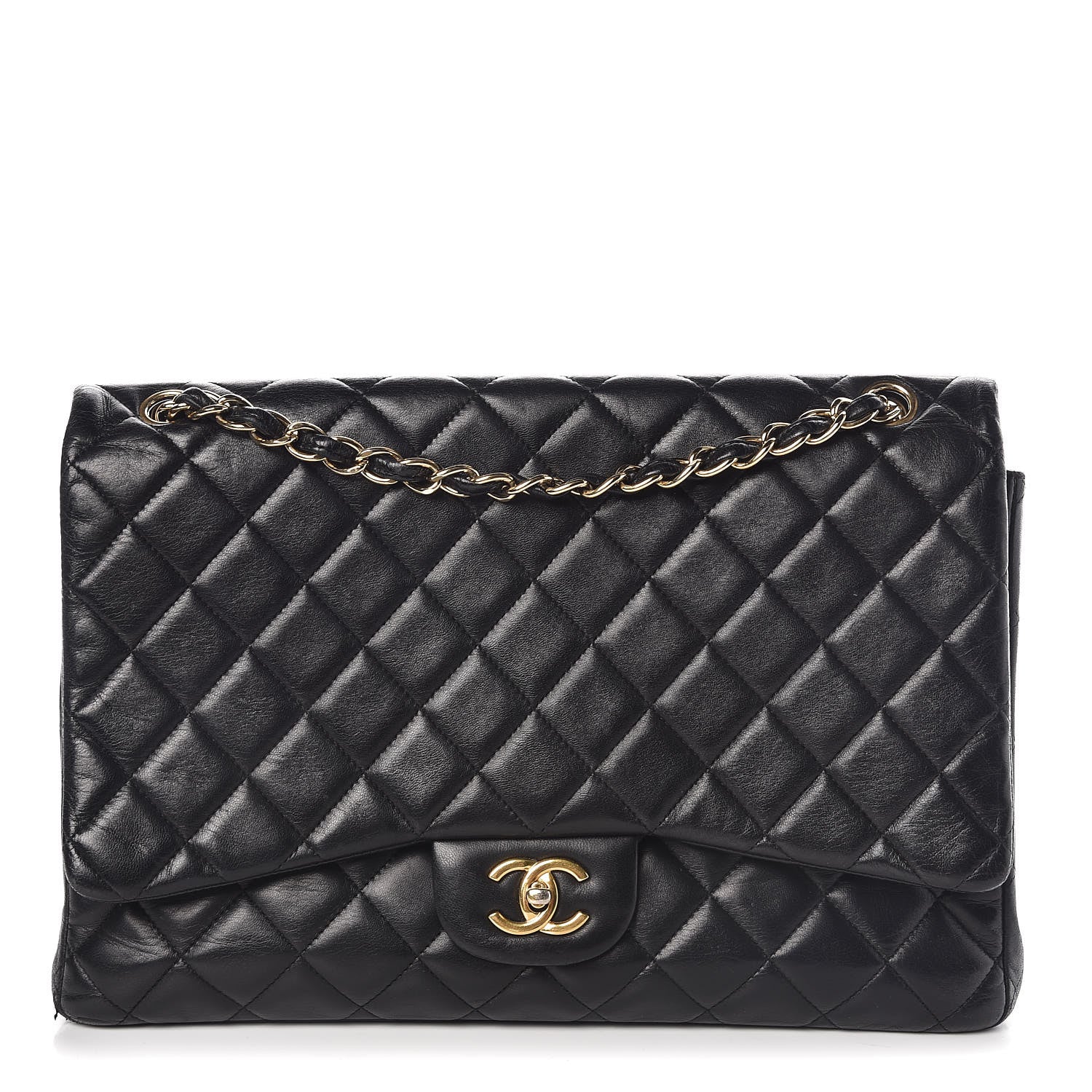 Chanel Lambskin Quilted Maxi Single Flap Black 1 of 13