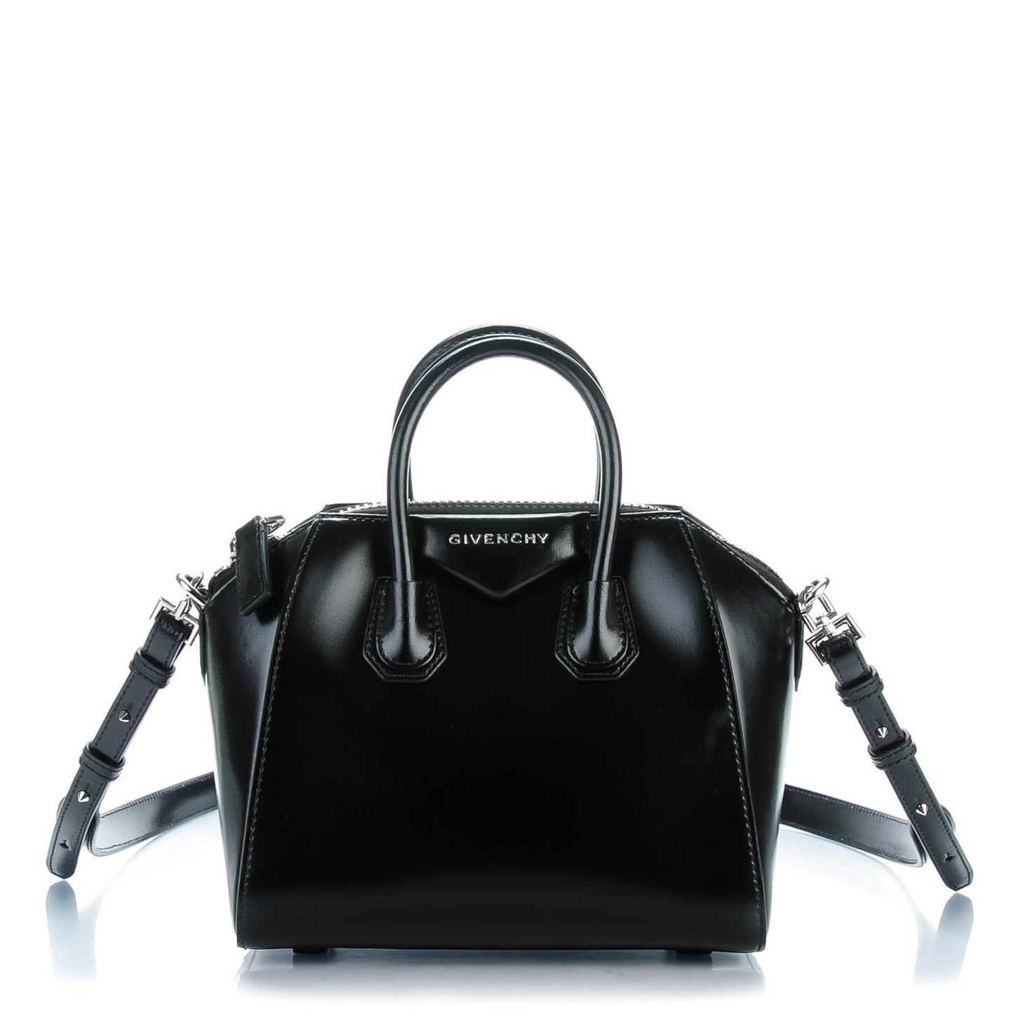 Shiny Lord Calfskin Mini Antigona Black
