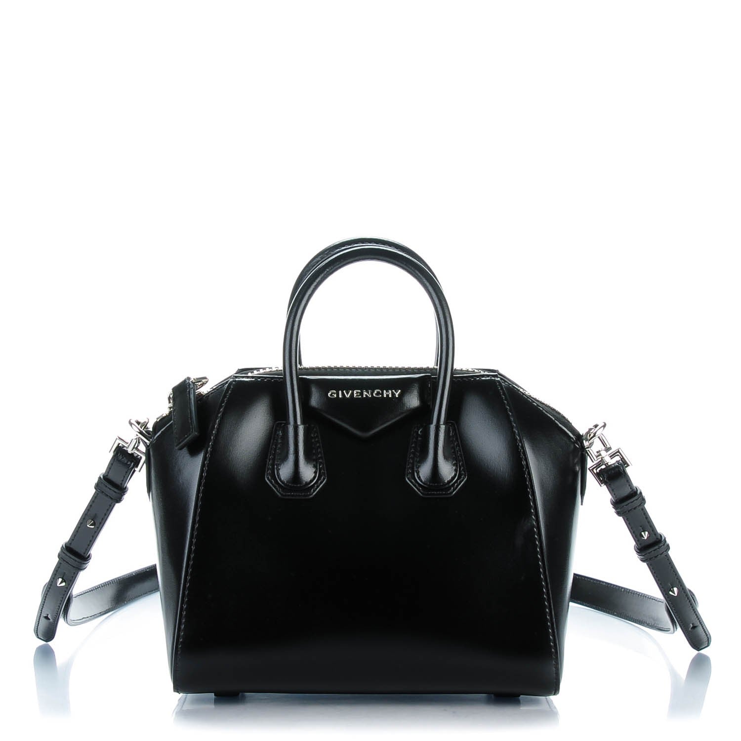 Givenchy Shiny Lord Calfskin Mini Antigona Black 1 of 7