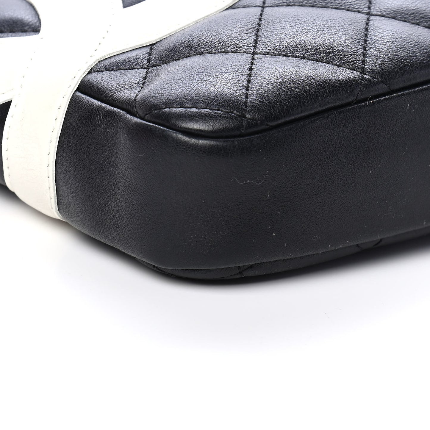 Calfskin Quilted Medium Cambon Messenger Black White