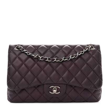 Chanel Lambskin Quilted Jumbo Double Flap Purple 1 of 16