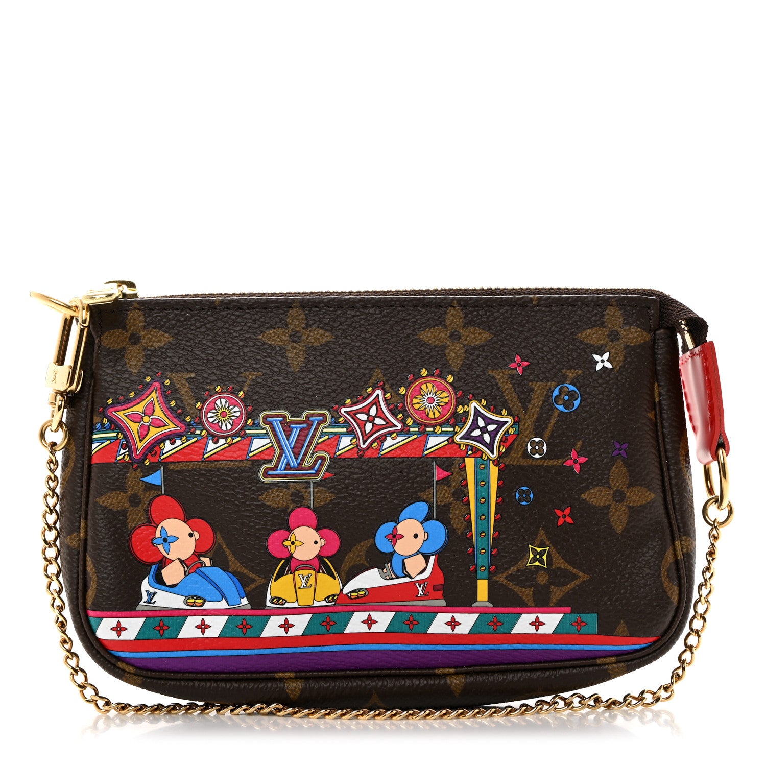 Louis Vuitton Monogram 2020 Christmas Animation Bumper Cars Mini Pochette Accessories Coquelicot 1 of 7