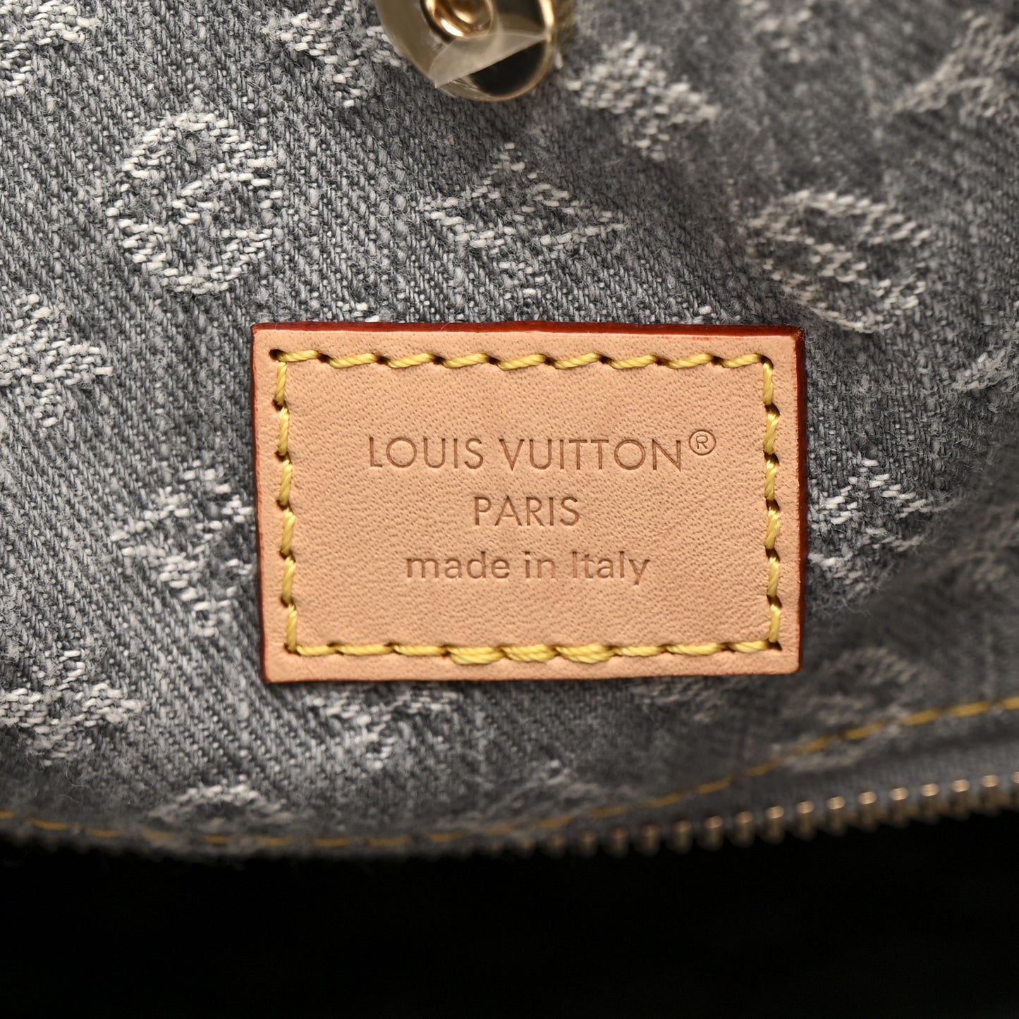 Monogram Denim CarryAll MM Washed Grey