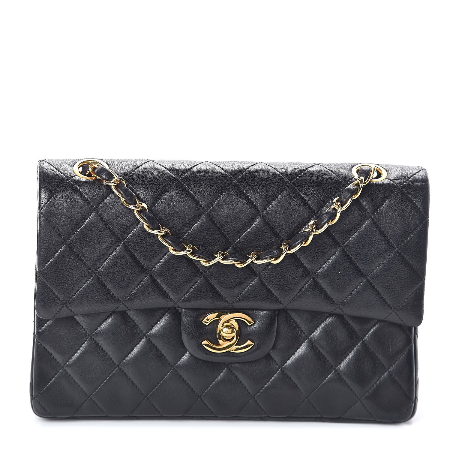 Chanel Lambskin Quilted Small Double Flap Black 1 of 10
