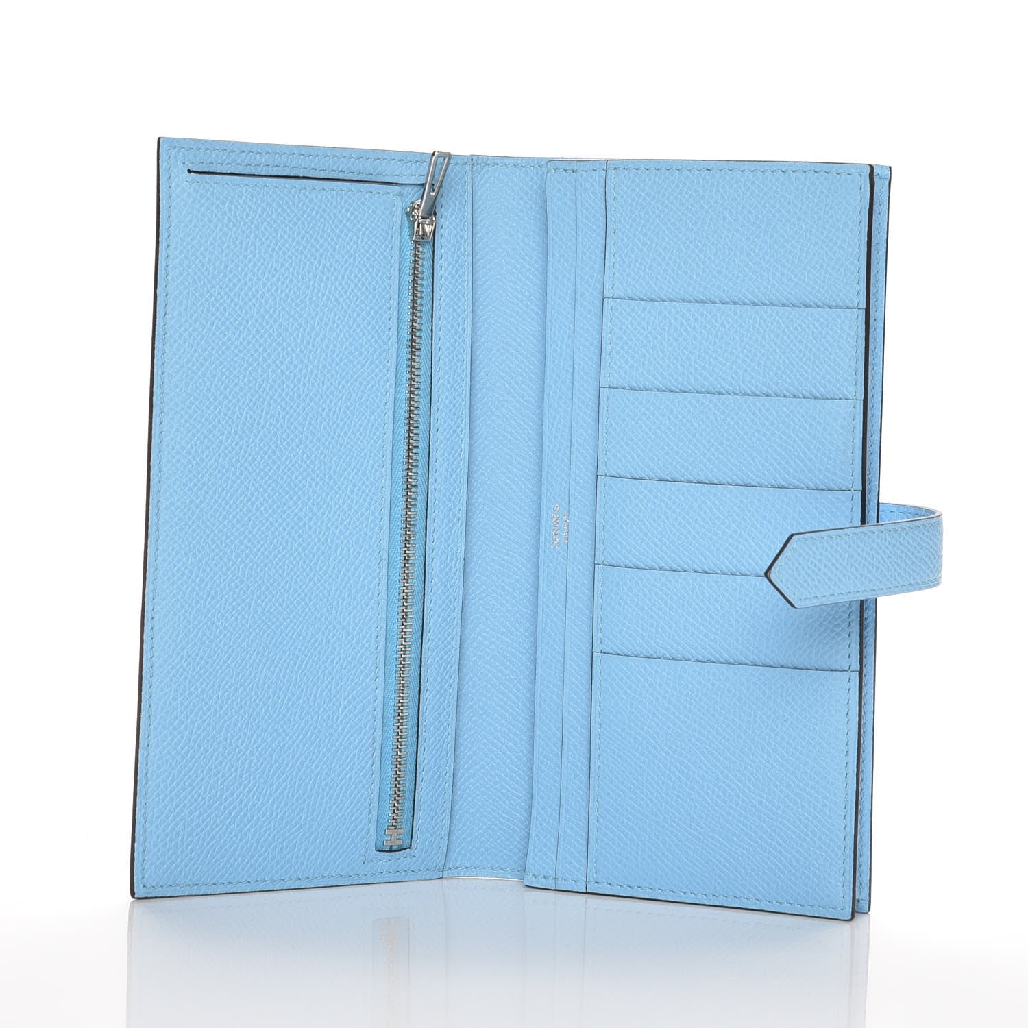 Hermes Epsom Bearn Gusset Wallet Bleu Zephyr 5 of 8