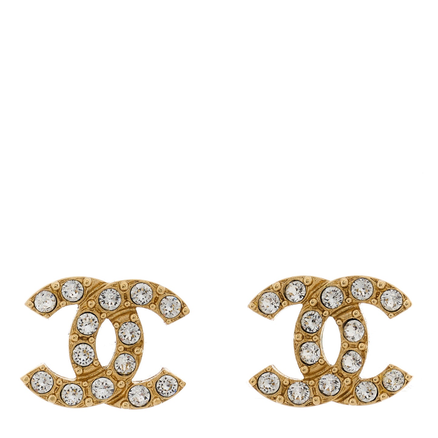 Crystal CC Earrings Gold