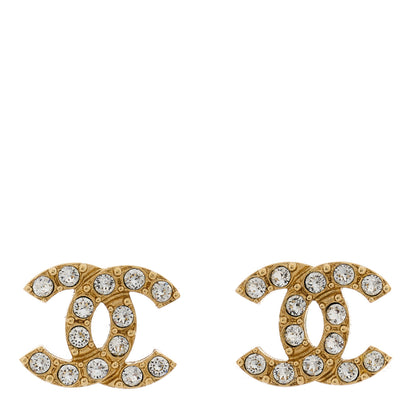 Chanel Crystal CC Earrings Gold 1 of 5