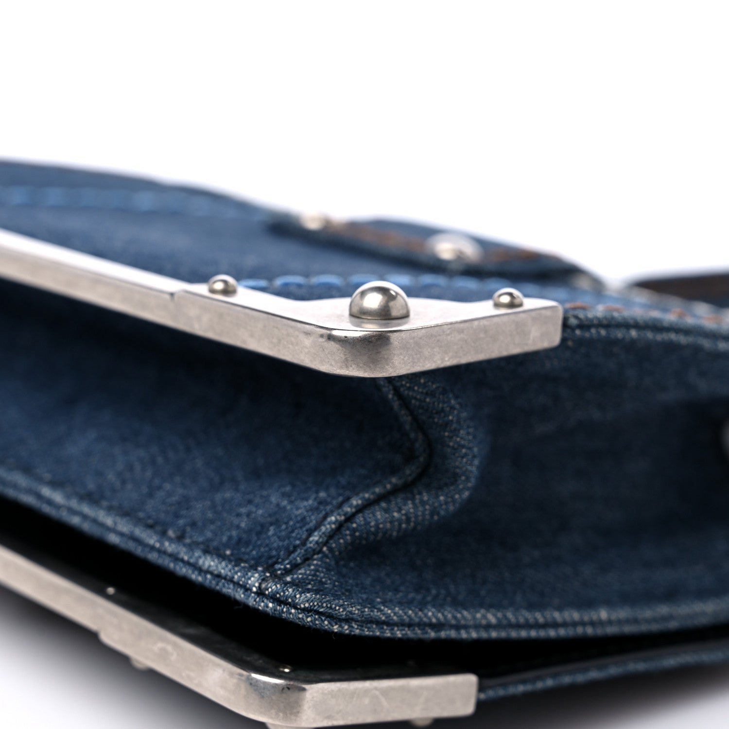 Prada Denim Small Cahier Bag Blue 10 of 10