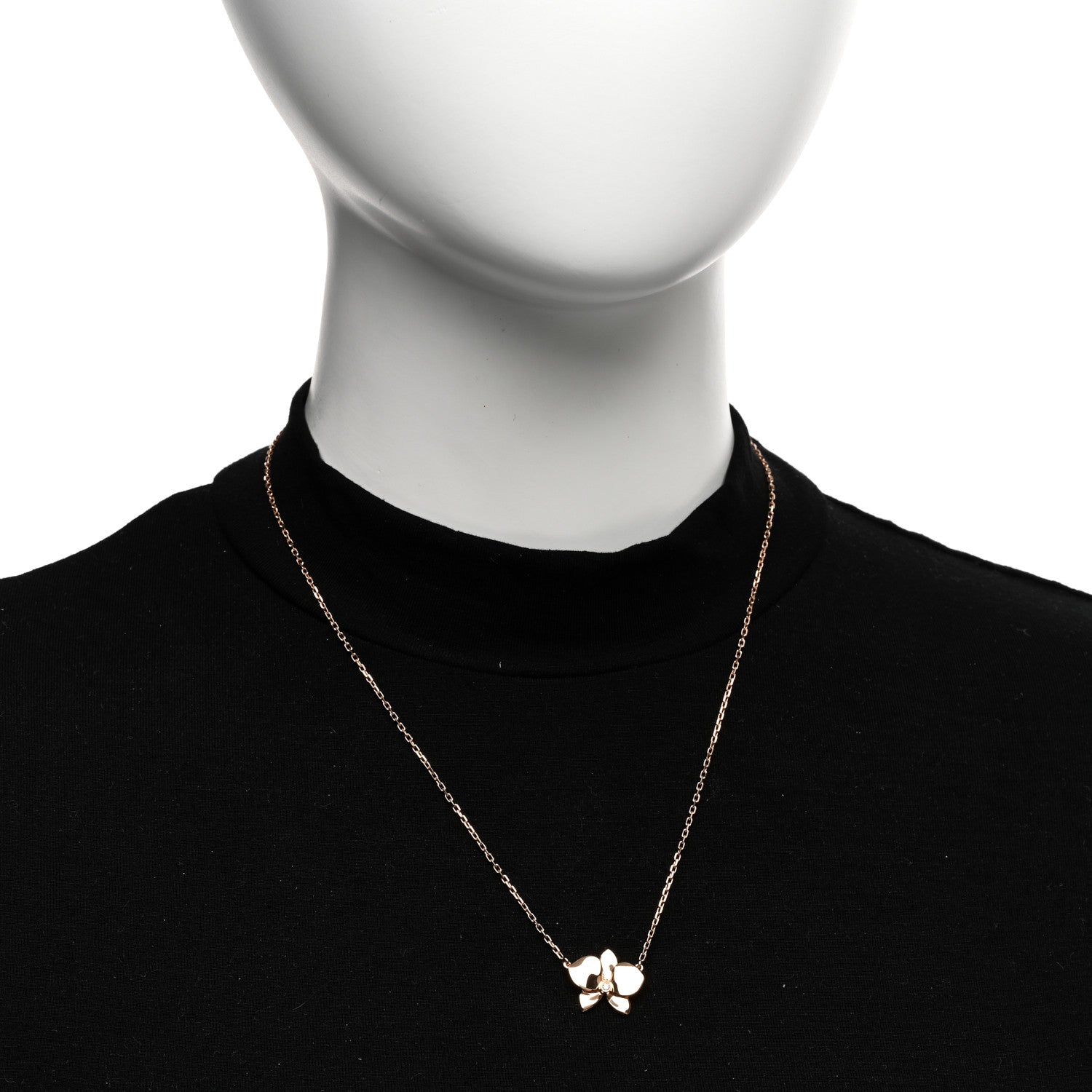 Cartier 18K Pink Gold Diamond Caresse D'Orchidees Par Cartier Pendant Necklace 2 of 5