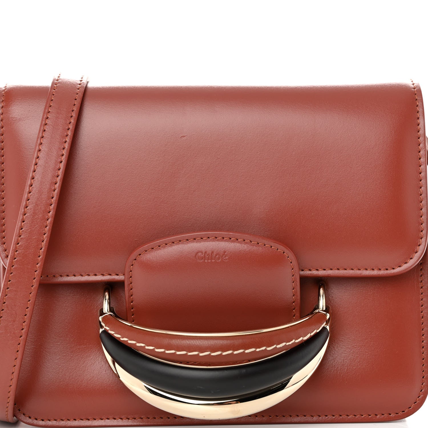 Chloe Calfskin Kattie Shoulder Bag Sepia Brown 7 of 9