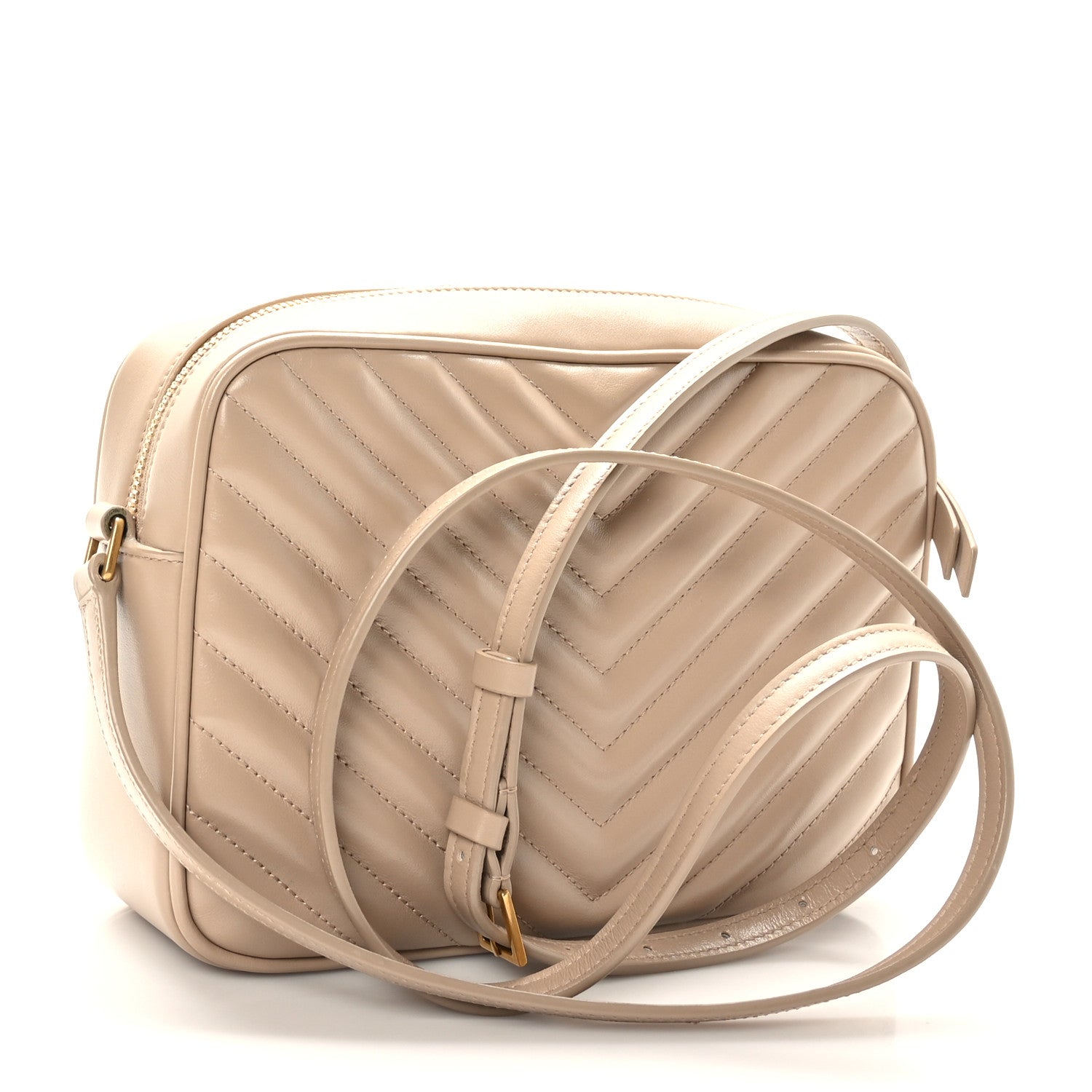 Saint Laurent Calfskin Matelasse Monogram Lou Camera Bag Dark Beige 3 of 10