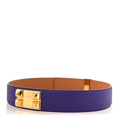 Hermes Epsom 50mm Collier De Chien CDC Belt 90 36 Ultra Violet 2 of 6