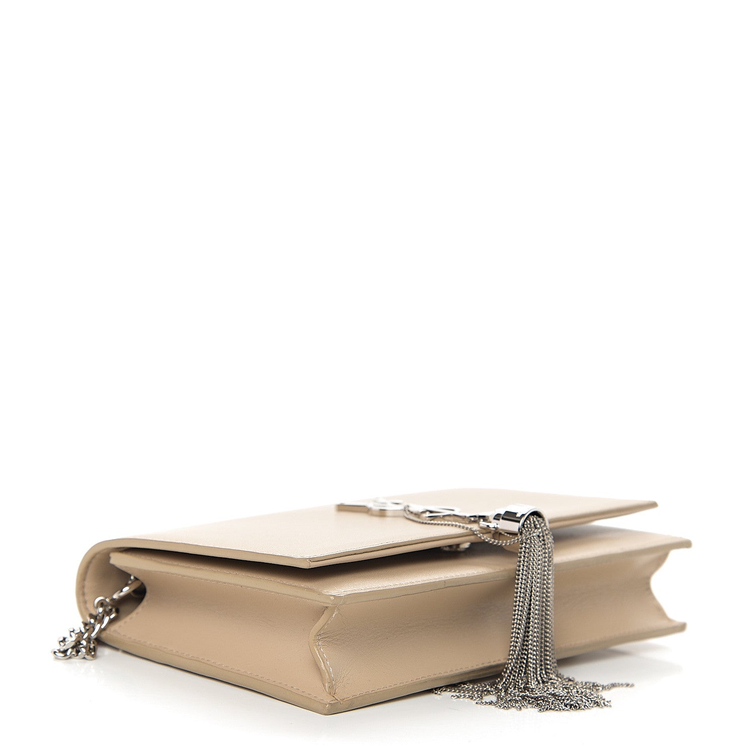 Saint Laurent Smooth Calfskin Classic Monogram Kate Tassel Chain Wallet Light Natural 3 of 10