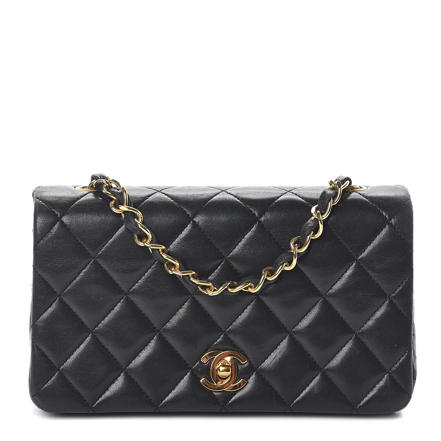 Lambskin Quilted Mini Flap Black