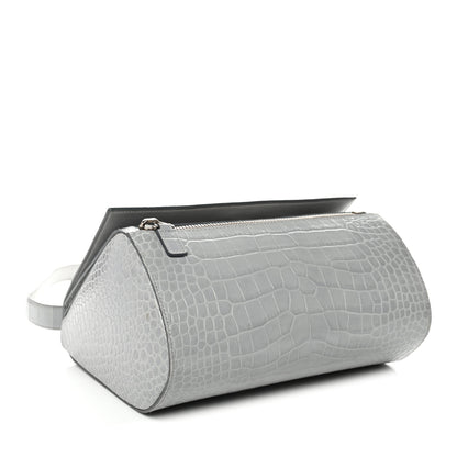 Givenchy Calfskin Crocodile Embossed Medium Pandora Box Crossbody Bag Grey 14 of 15