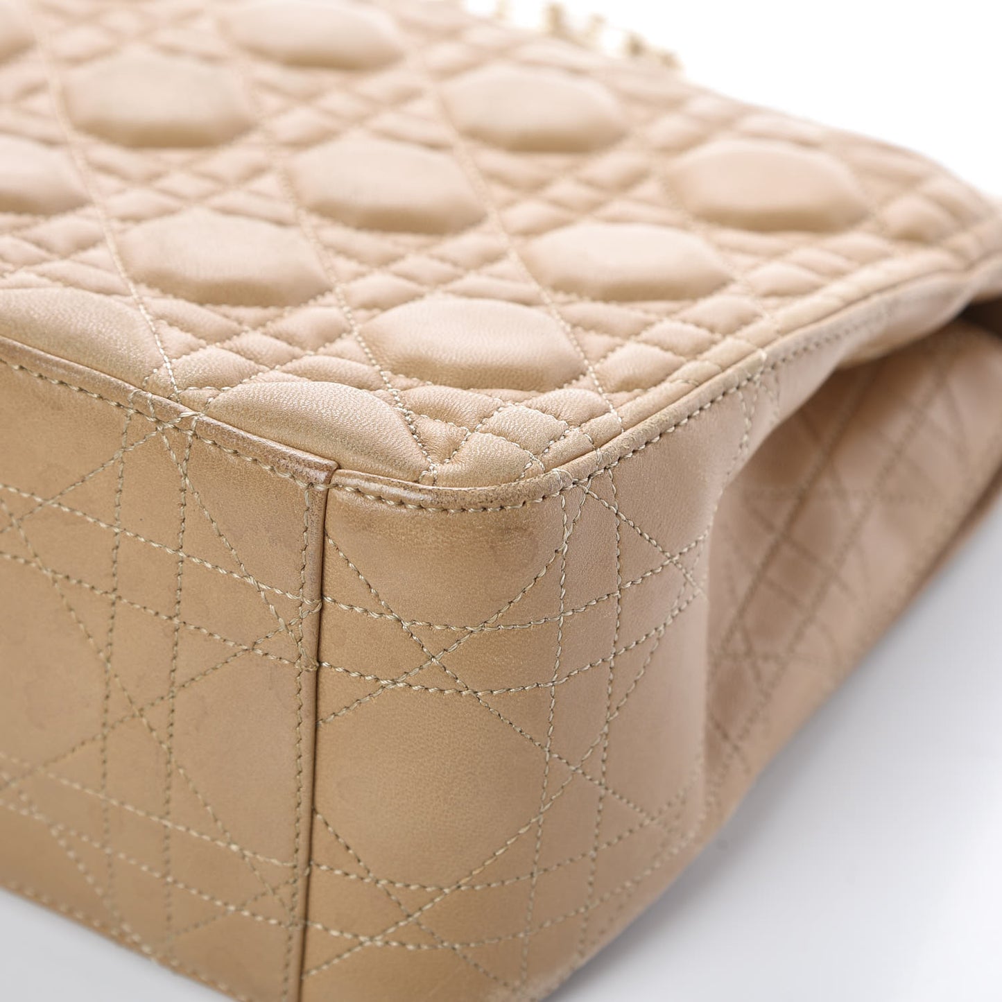 Lambskin Cannage Large Miss Dior Flap Beige