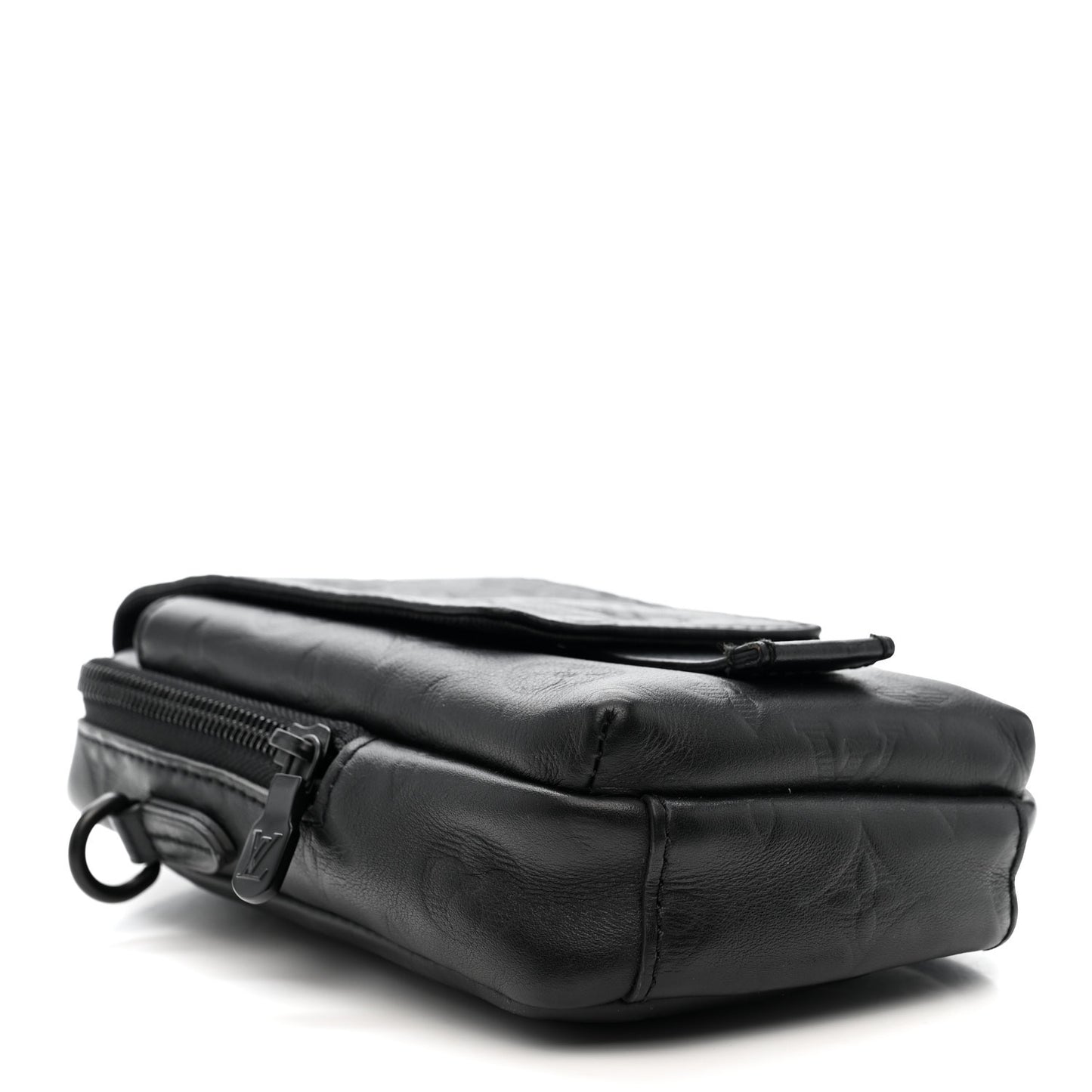 Calfskin Monogram Shadow Double Phone Pouch NM Black