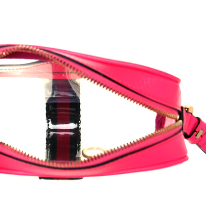 Gucci Vinyl Web Mini Ophidia Transparent Shoulder Bag Fluorescent Fuchsia 5 of 10