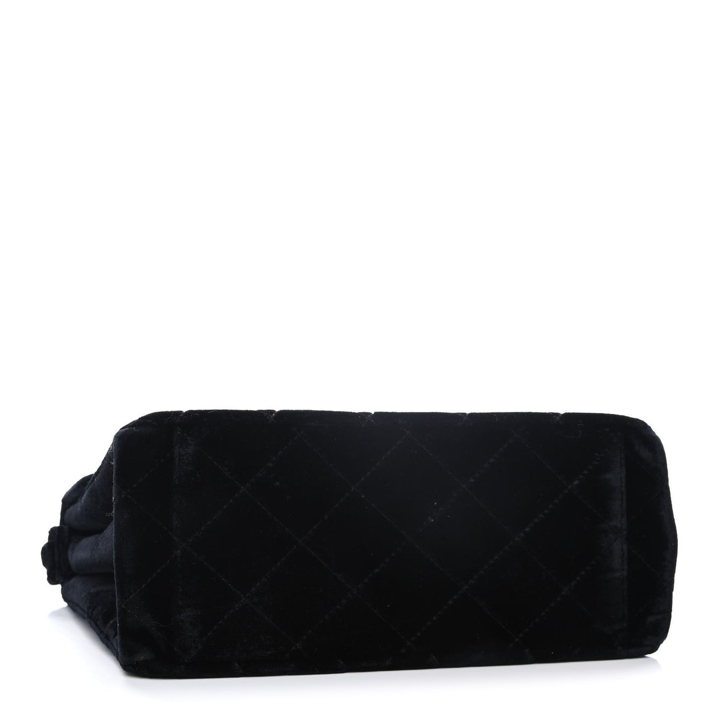 Velvet Quilted Shoulder Bag Black