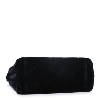Chanel Velvet Quilted Shoulder Bag Black 4 of 12