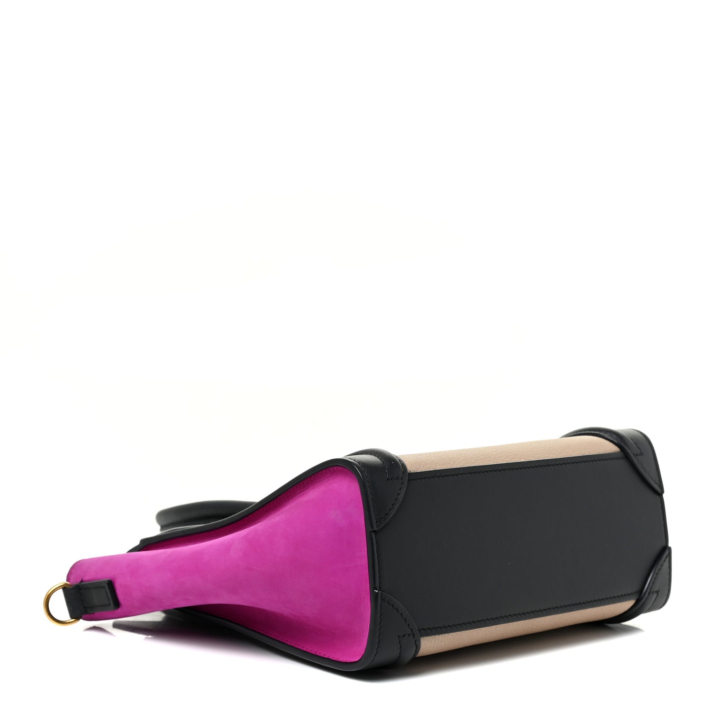 Baby Grained Calfskin Nubuck Nano Tri-Color Luggage Fuchsia