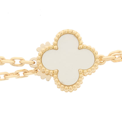 Van Cleef & Arpels 18K Yellow Gold Mother of Pearl Malachite Carnelian Tiger Eye 12 Motif Lucky Alhambra Necklace 3 of 5