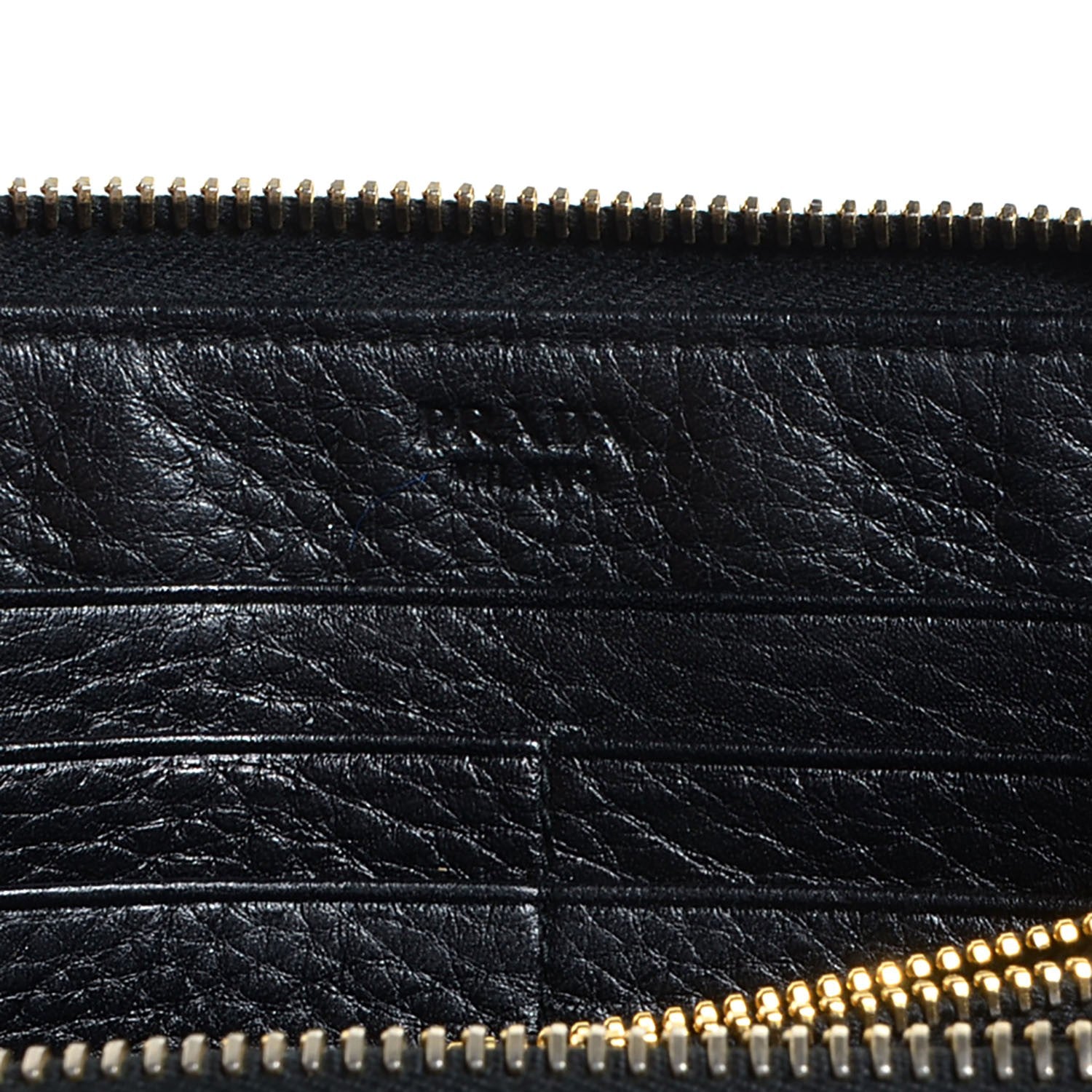 Prada Vitello Daino Zip Around Wallet Nero Black 5 of 9