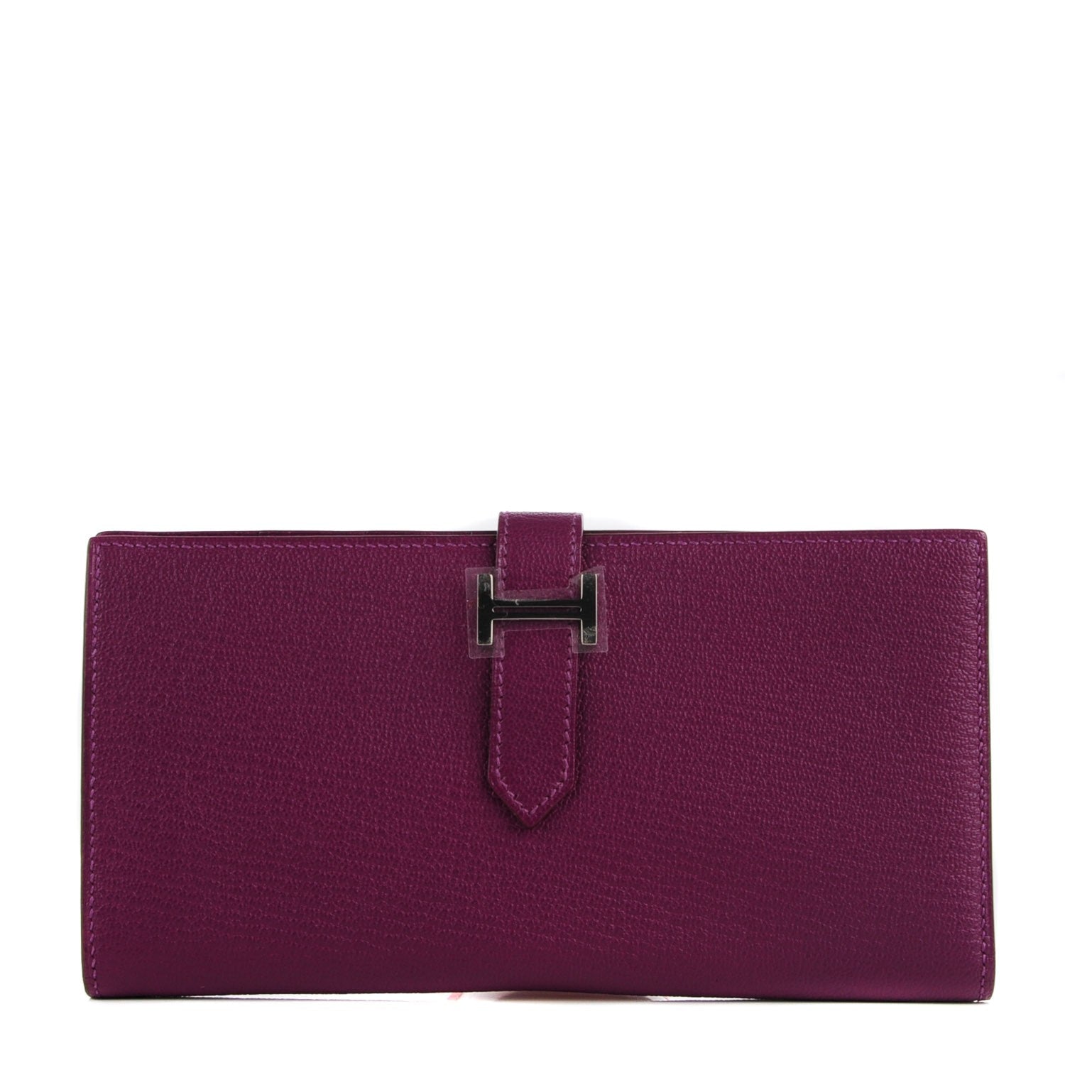 Hermes Chevre Mysore Bearn Gusset Wallet Anemone 1 of 10