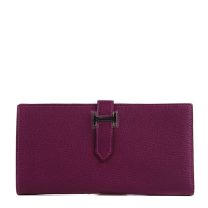 Hermes Chevre Mysore Bearn Gusset Wallet Anemone 1 of 10