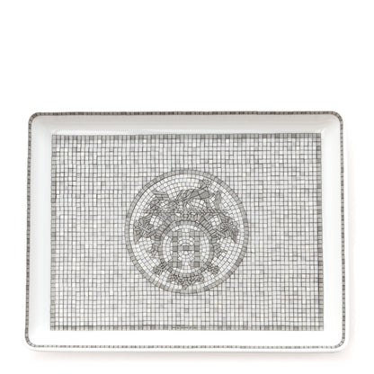 Hermes Porcelain Mosaique Au 24 Sushi Plate Platine 1 of 6