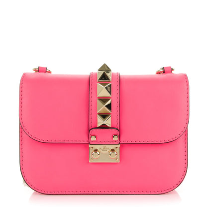 Valentino Garavani Vitello Small Glam Lock Rockstud Flap Fuxia Fluo 1 of 8