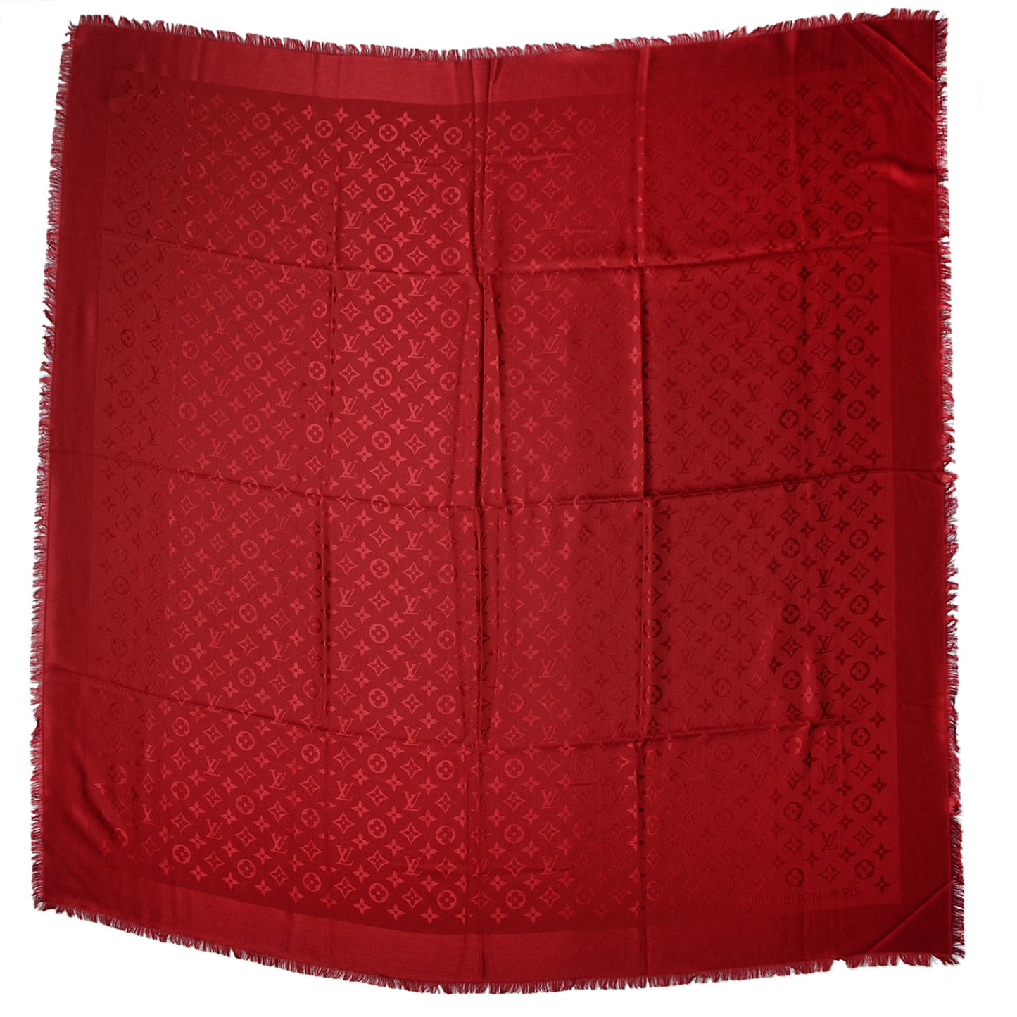 Silk Wool Monogram Shawl Pomme D'Amour