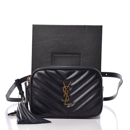 Saint Laurent Calfskin Matelasse Monogram Lou Belt Bag Navy 10 of 10