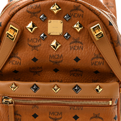 MCM Visetos Studded Small Dual Stark Backpack Cognac 7 of 9