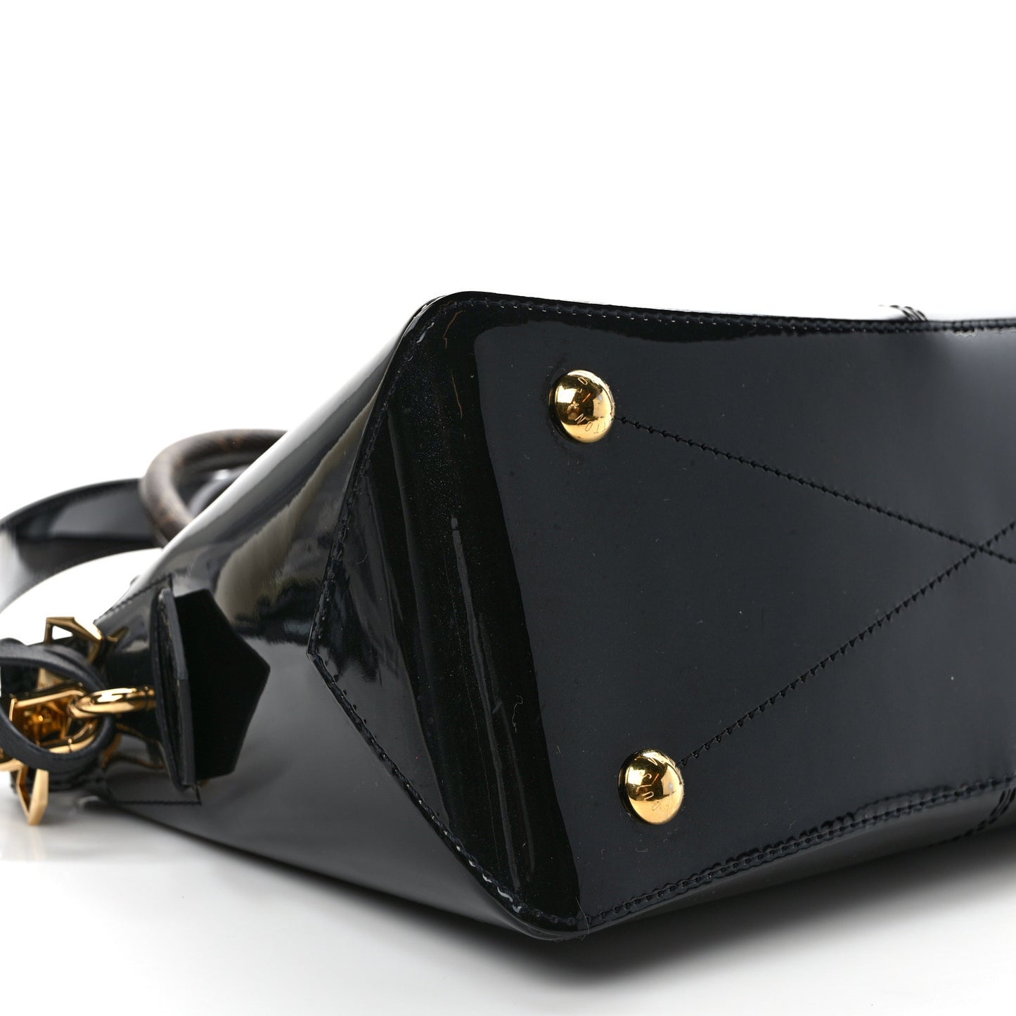 Patent Calfskin Miroir Tote Black