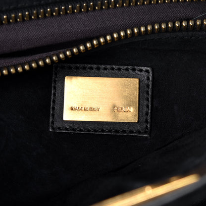 Fendi Vitello Suede Medium Peekaboo Iconic Satchel Black 6 of 9