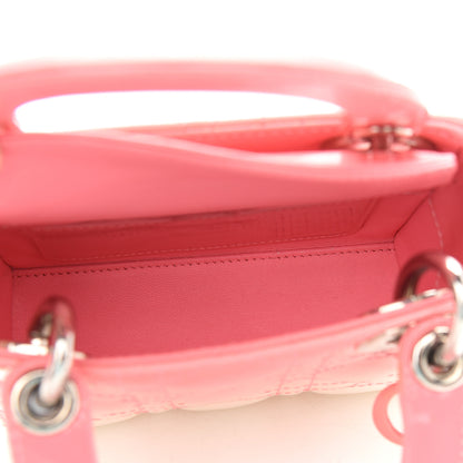 Christian Dior Patent Cannage Gradient Nano Lady Dior Pink White 7 of 11