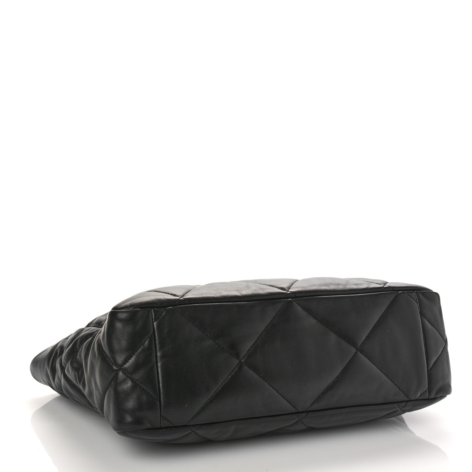 Chanel Lambskin Quilted Chanel 19 East West Shopping Bag Black 4 of 9