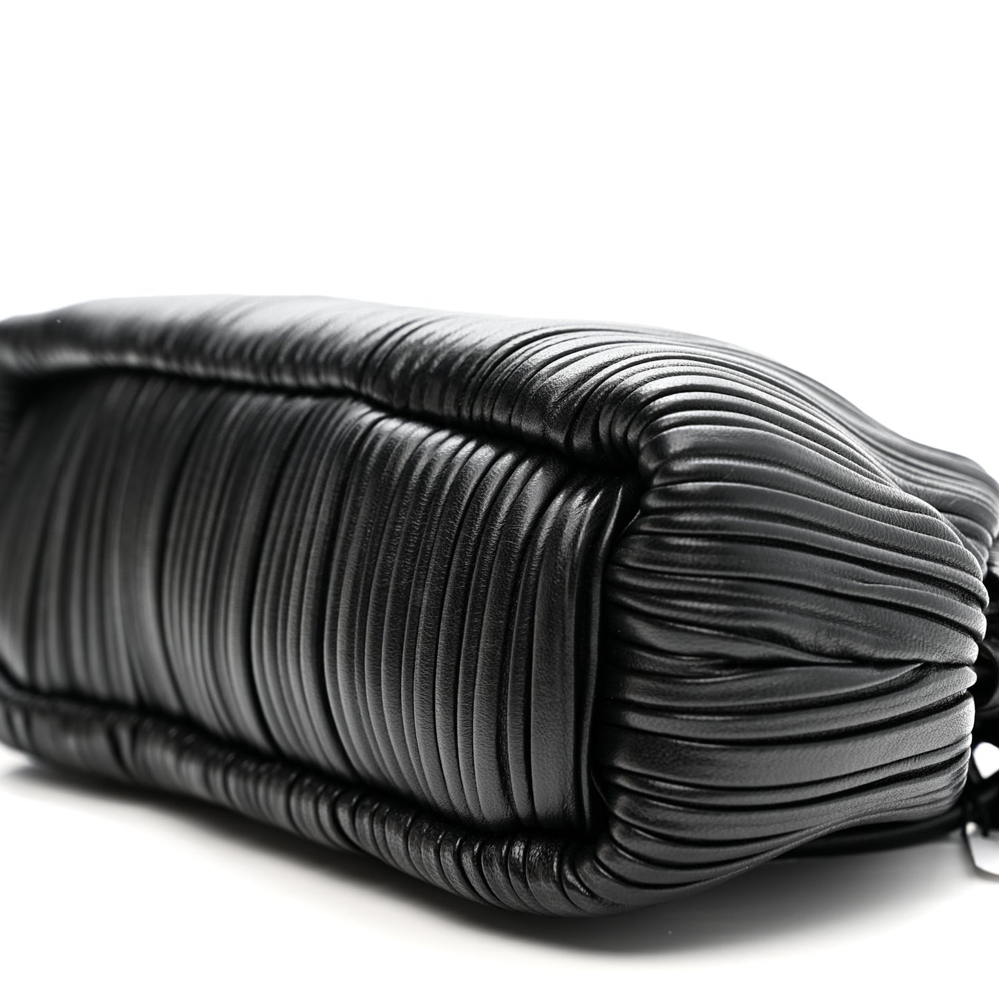 Lambskin Pleated Baci Bag  Black