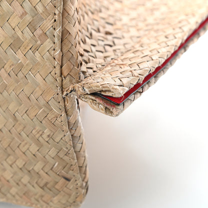 Valentino Garavani Raffia Medium Vlogo Escape Shopper Natural Black Rouge 12 of 12