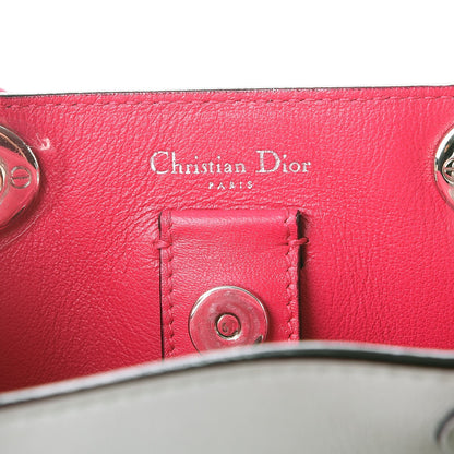 Christian Dior Calfskin Tri-Color Mini Diorissimo Tote Grey Dark Green Pink 6 of 10