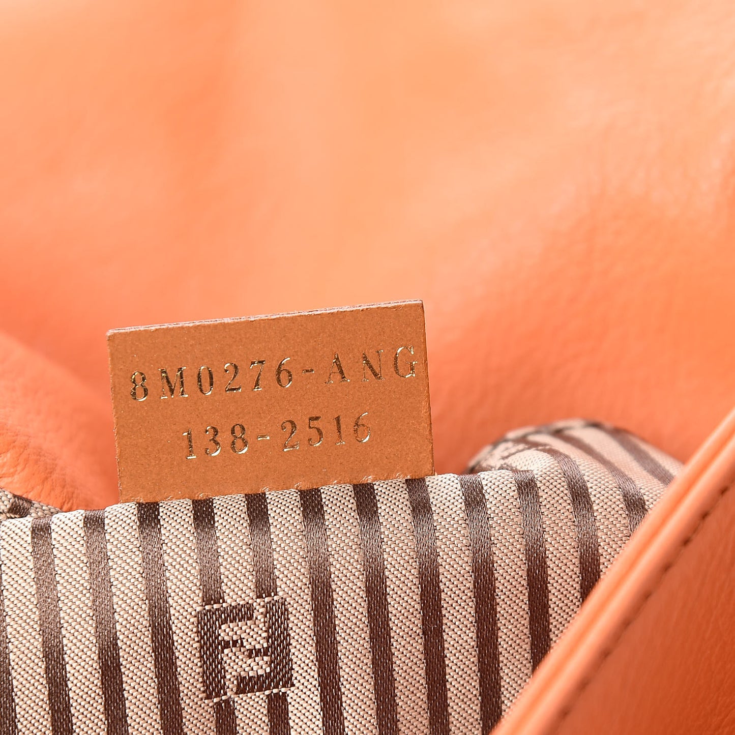 Vitello Flamingo Fendista Pouchette Crossbody Arancio