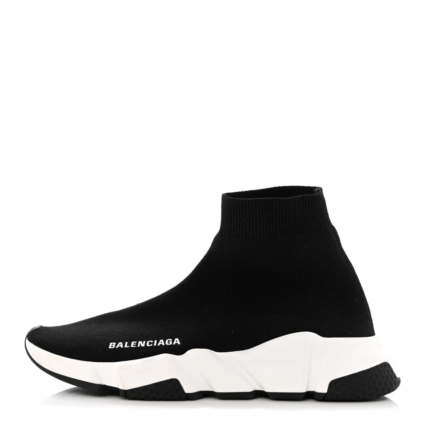 Balenciaga Neoprene Knit Womens Speed Sneakers 38 Black White 1 of 11