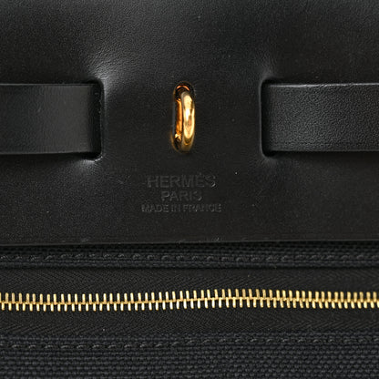 Hermes Military Toile Vache Hunter Herbag Zip Retourne 31 PM Black 7 of 12