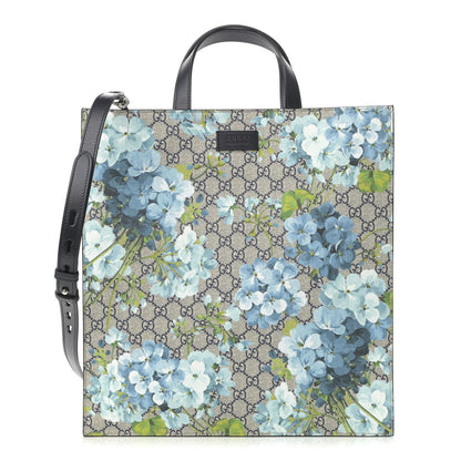 Gucci Soft GG Supreme Monogram Blooms Vertical Tote Blue 1 of 10