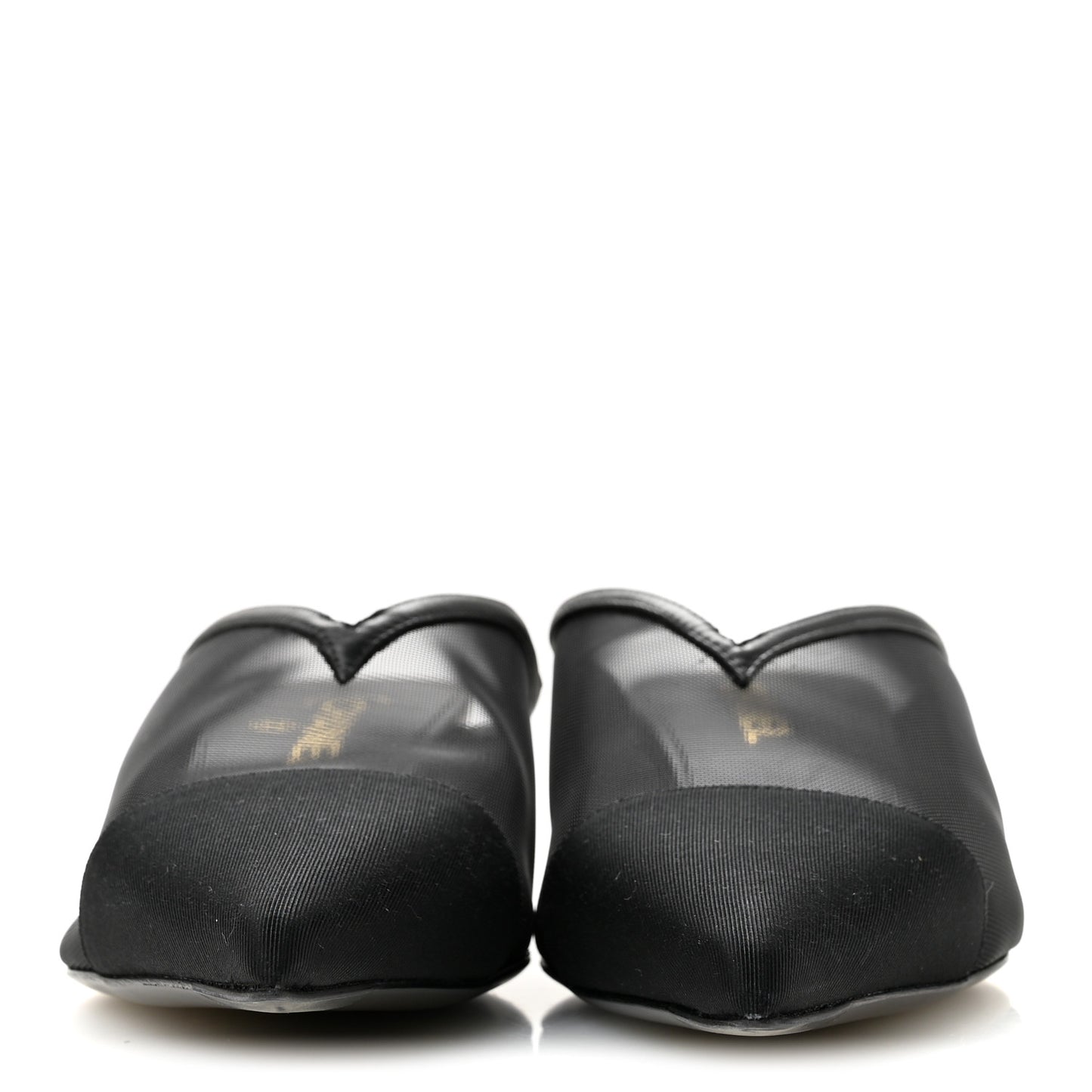 Mesh Grosgrain Cap Toe CC Mules 39 Black