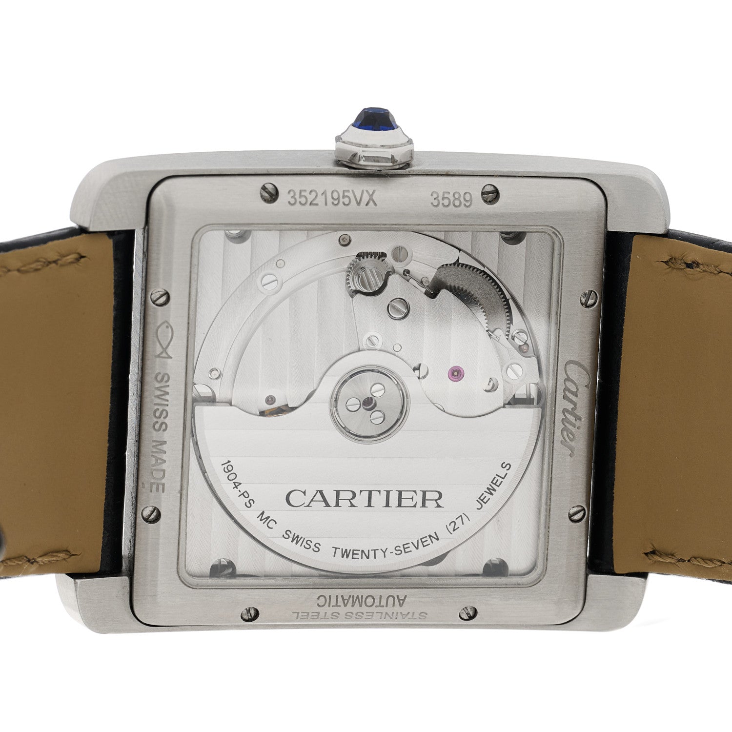 Cartier Stainless Steel Alligator 34mm Tank MC Automatic Watch 4 of 4