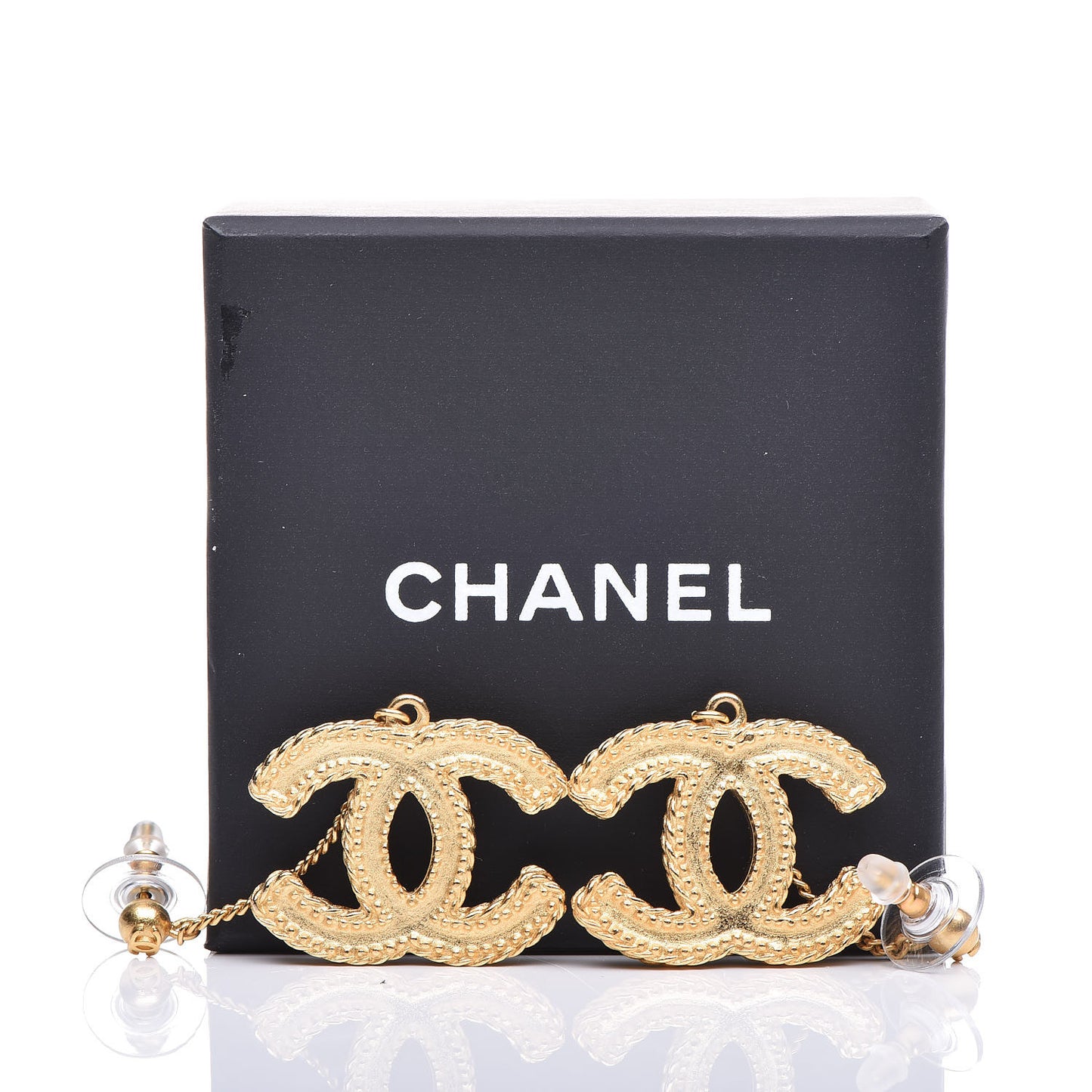CC Drop Earrings Matte Gold