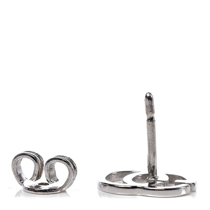 Gucci 18K White Gold GG Tissue Stud Earrings 4 of 5