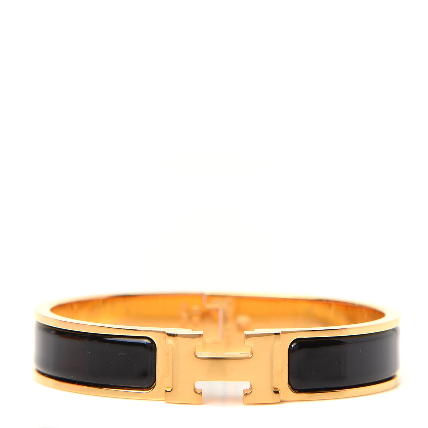 Enamel Narrow Clic Clac H Bracelet PM Black